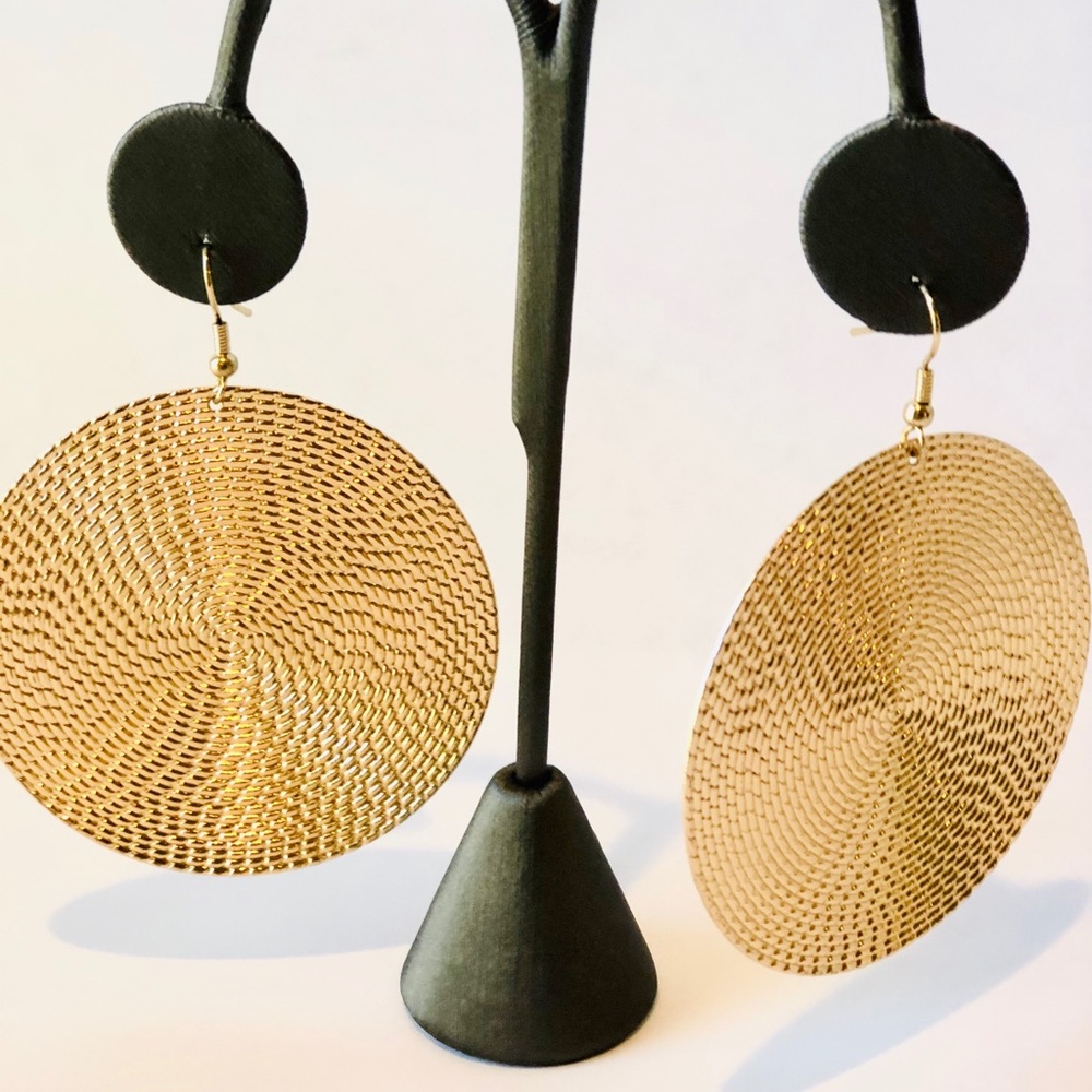 Large round circle dangle earrings